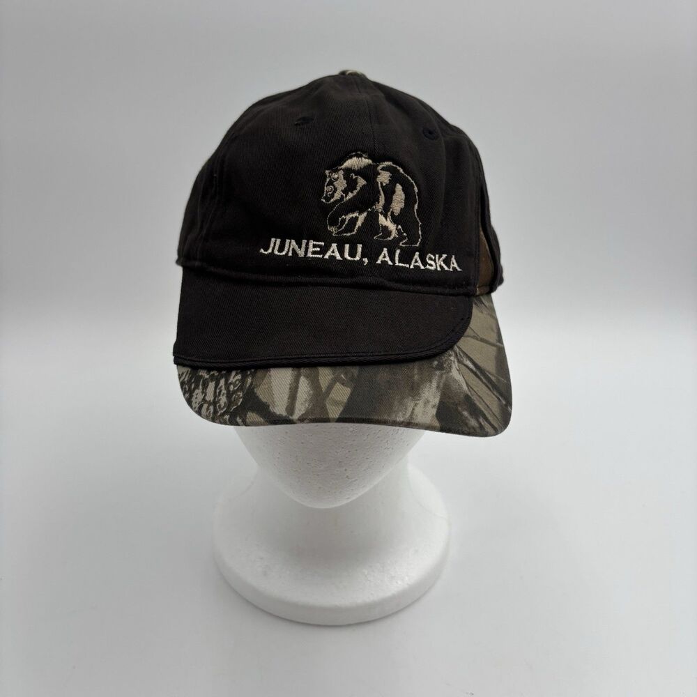 Drift Creek Outdoors Juneau Alaska Bear Black Camo Adjustable Baseball Cap Hat